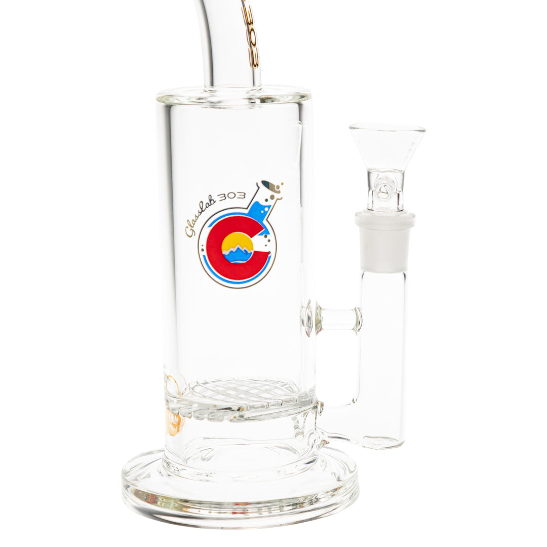 Glasslab 303 Economy honeycomb Perc downstem angle on a white background - Up N Smoke