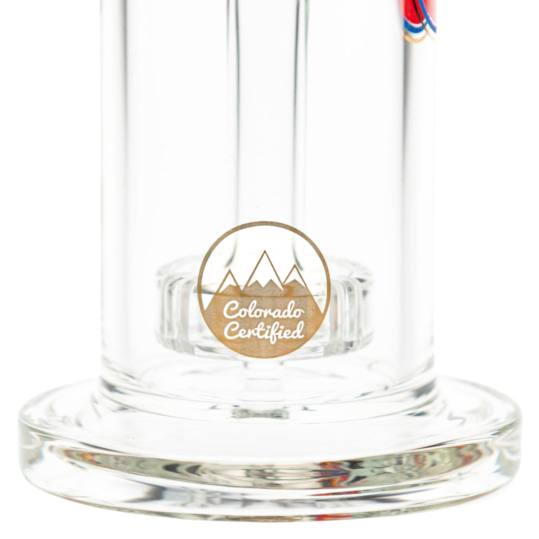 Glasslab 303 Economy slit showerhead Perc logo close-up on a white background - Up N Smoke