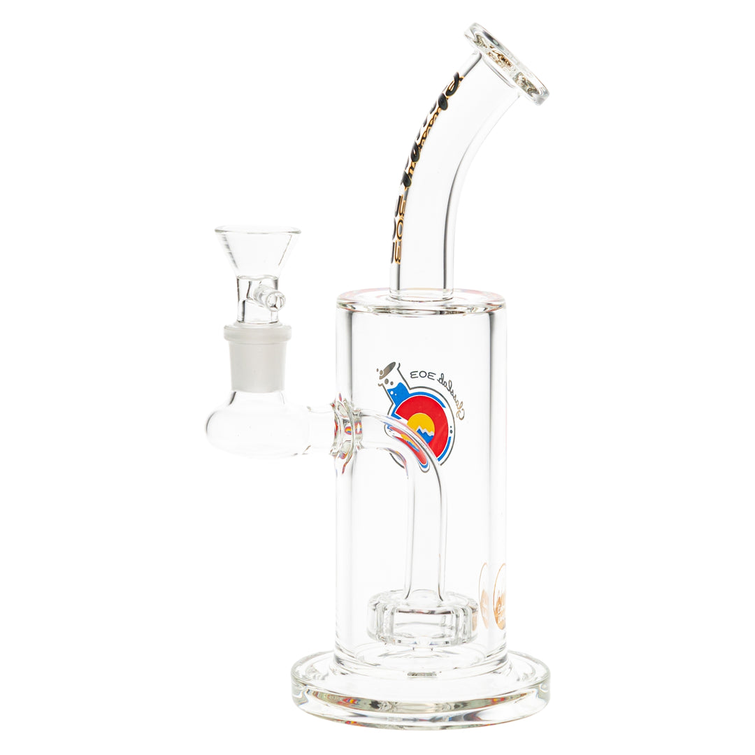 Glasslab 303 Economy slit showerhead Perc on a white background left angle - Up N Smoke