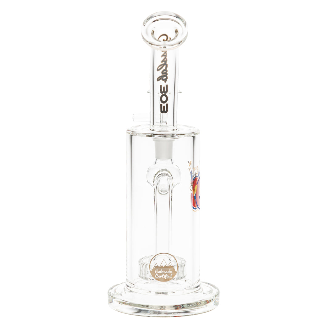 Glasslab 303 Economy slit showerhead Perc on a white background back angle- Up N Smoke
