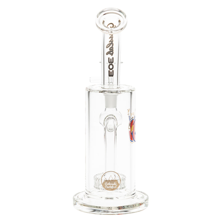 Glasslab 303 Economy slit showerhead Perc on a white background back angle- Up N Smoke