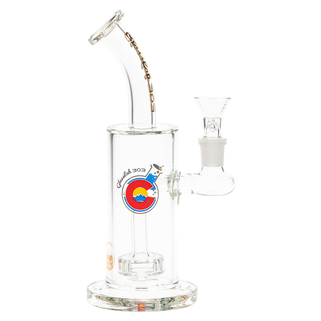 Glasslab 303 Economy slit showerhead Perc on a white background right angle - Up N Smoke