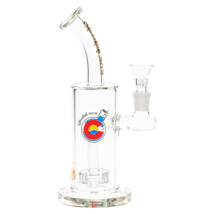Glasslab 303 Economy slit showerhead Perc on a white background right angle - Up N Smoke
