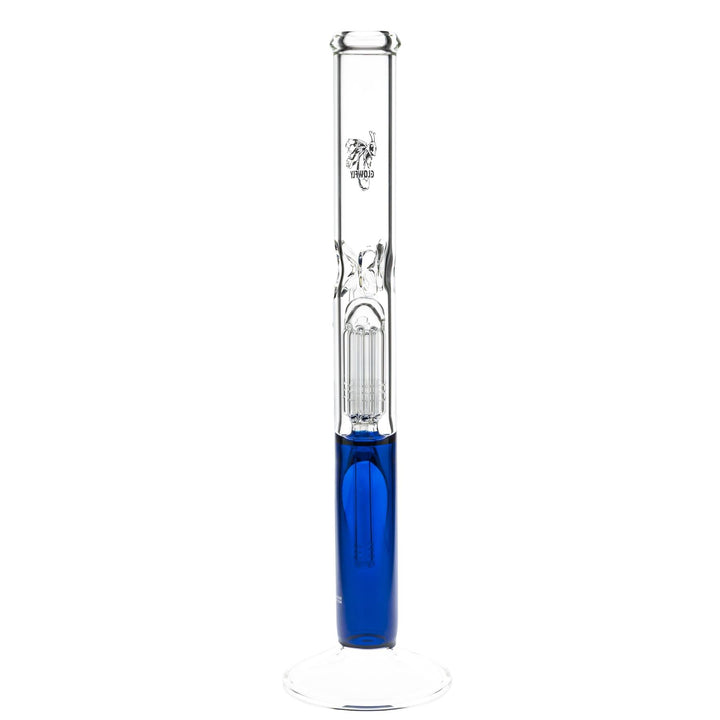 Glowfly Glass 18” Tree Arm Perc Straight Tube on a white background back angle - Up N Smoke