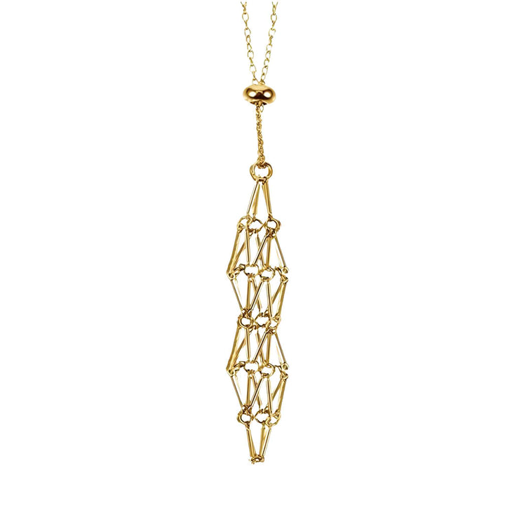 Gold Metal Adjustable Crystal Cage Necklace - Up N Smoke