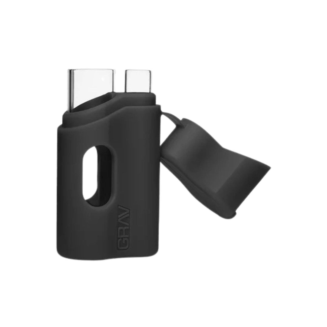 "Left-side of an open black Grav Labs Silicone Dugout," - Up N Smoke.