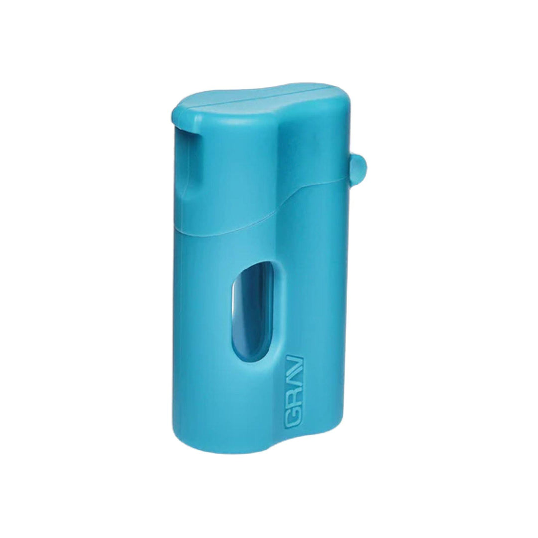 "An angled and closed teal Grav Labs Silicone Dugout," - Up N Smoke.