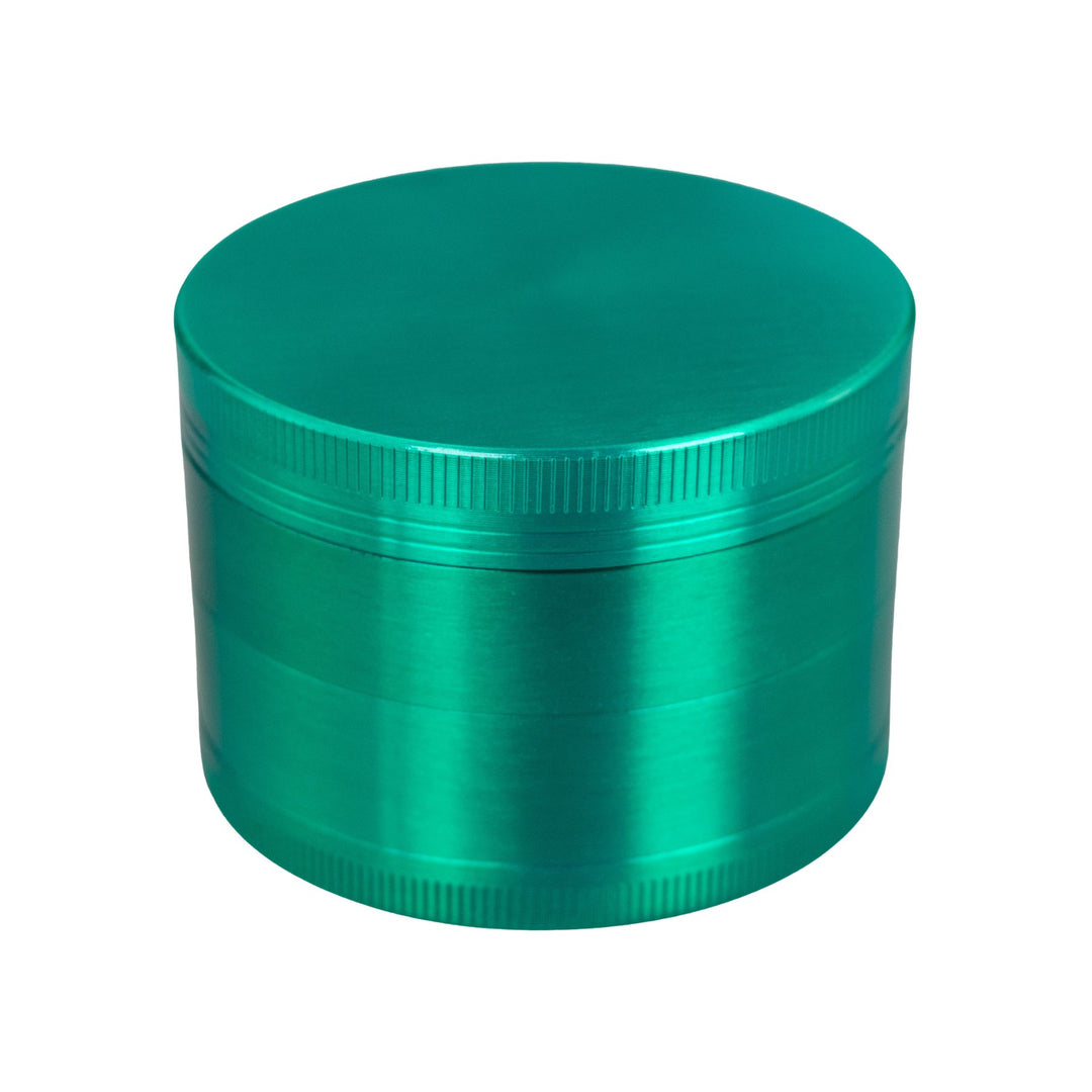 "Green Classic 4-Piece Grinder on a white background," - Up N Smoke.