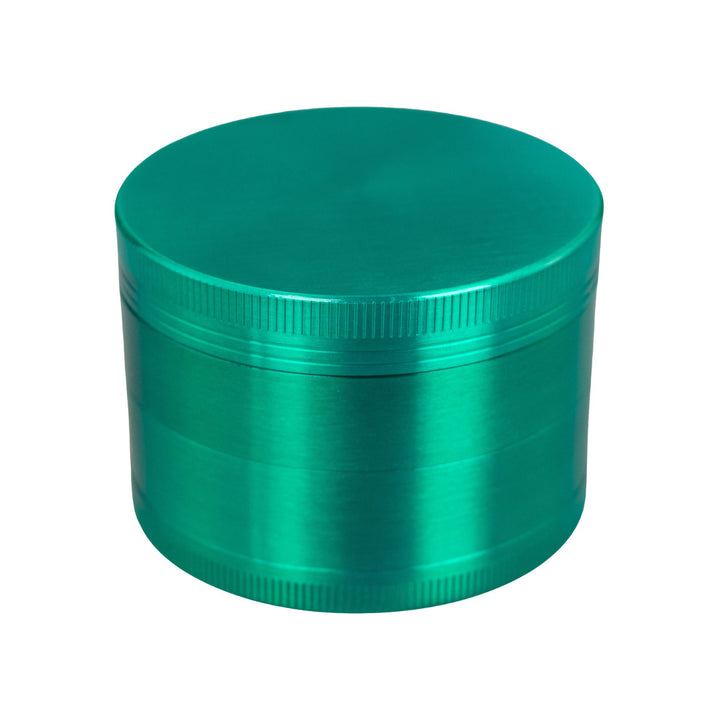 "Green Classic 4-Piece Grinder on a white background," - Up N Smoke.
