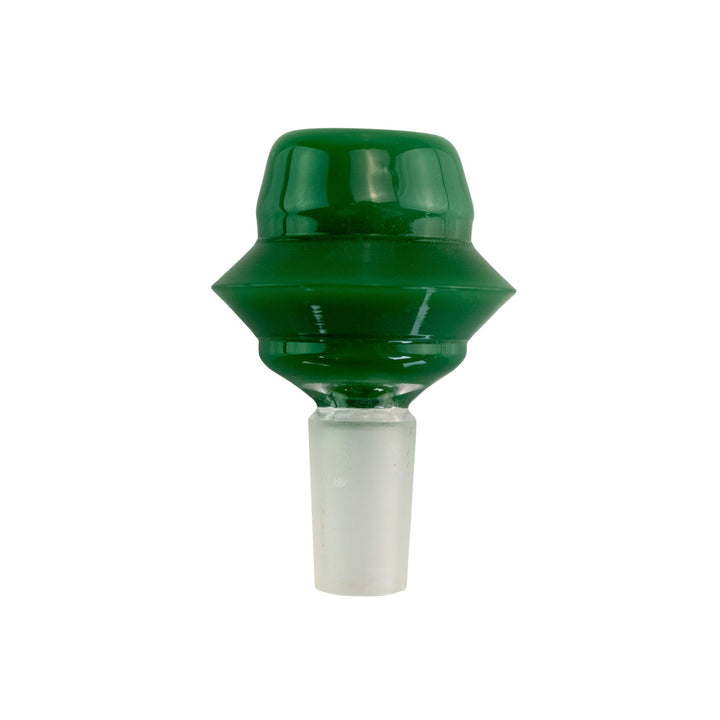 "14mm Green Jade 14mm Bowl that has a built-in screen on a white background," - Up N Smoke