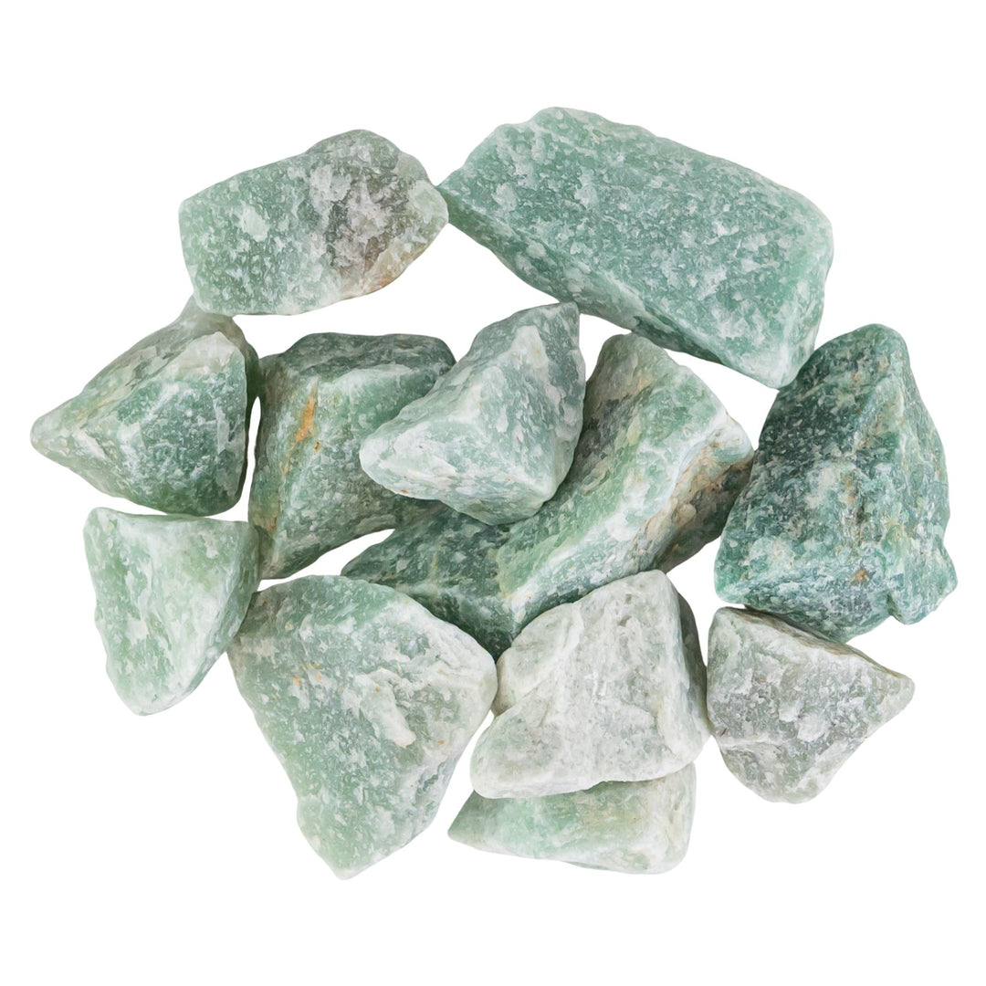 Green Aventurine Raw on a white background - Up N Smoke