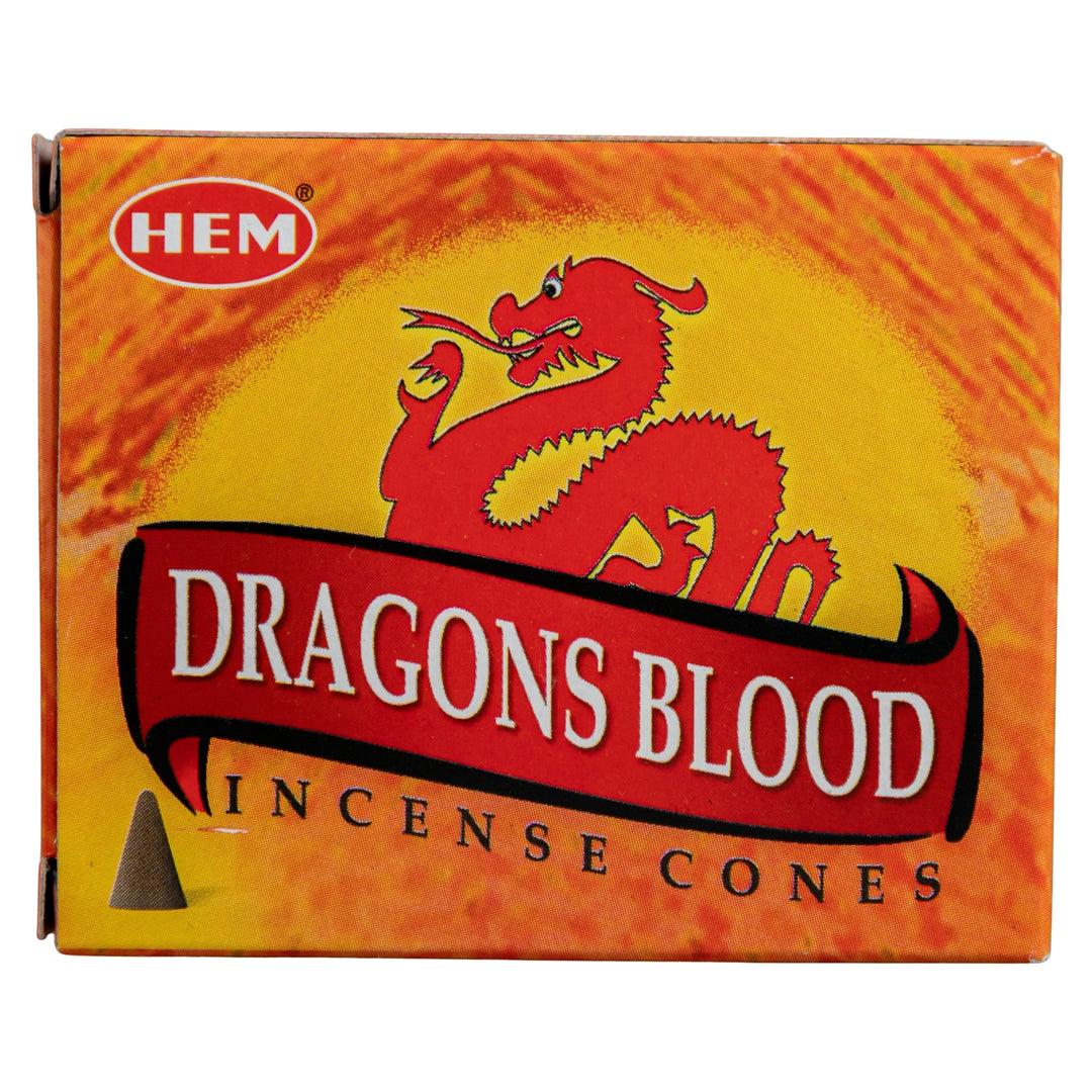 HEM Incense Cones Dragons Blood on a white background - Up N Smoke