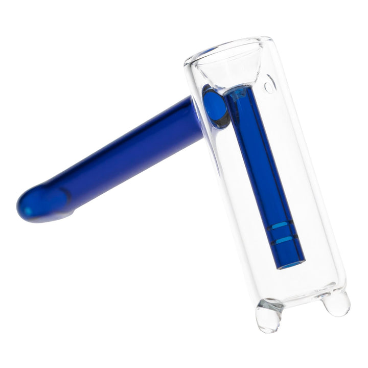 Hammer Bubbler blue color on a white background front angle - Up N Smoke