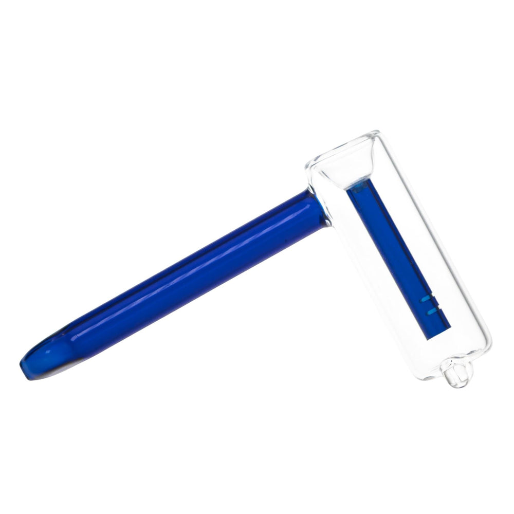 Hammer Bubbler blue color on a white background side angle - Up N Smoke