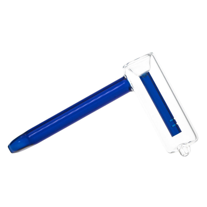 Hammer Bubbler blue color on a white background side angle - Up N Smoke