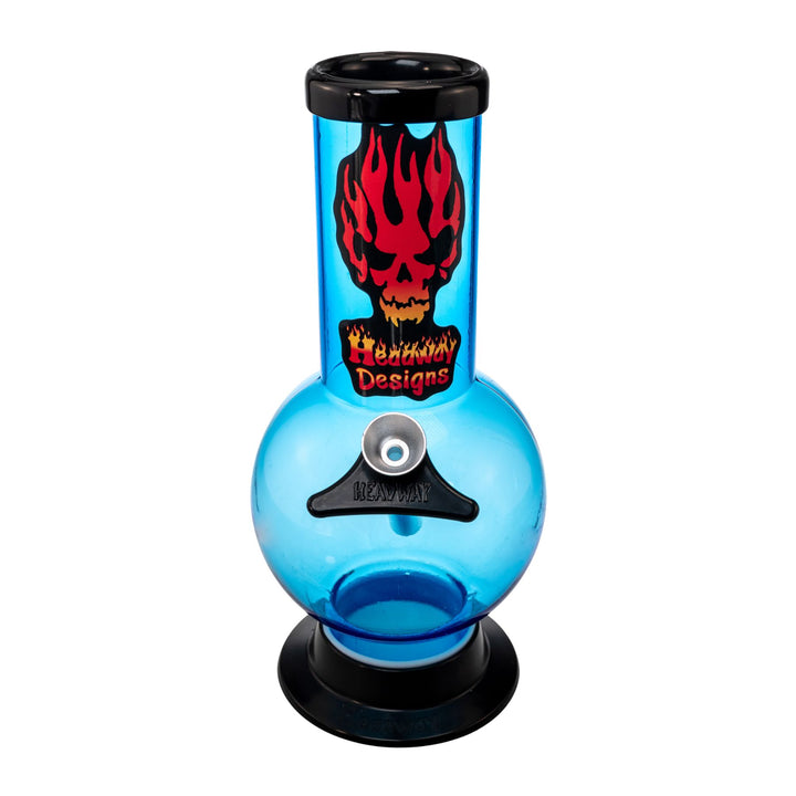 "Front of a 8'' light blue Headway Designs Bubble water pipe on a white background," - Up N Smoke.