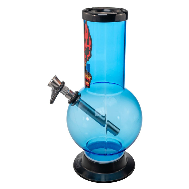 "Left-side of a Headway Designs Bubble water pipe that is made out of acrylic and comes with a metal herb slide," - Up N Smoke.