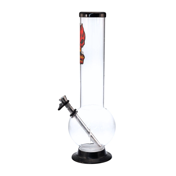 "Left-side of a clear 12'' Headway Designs water pipe on a white background," - Up N Smoke.