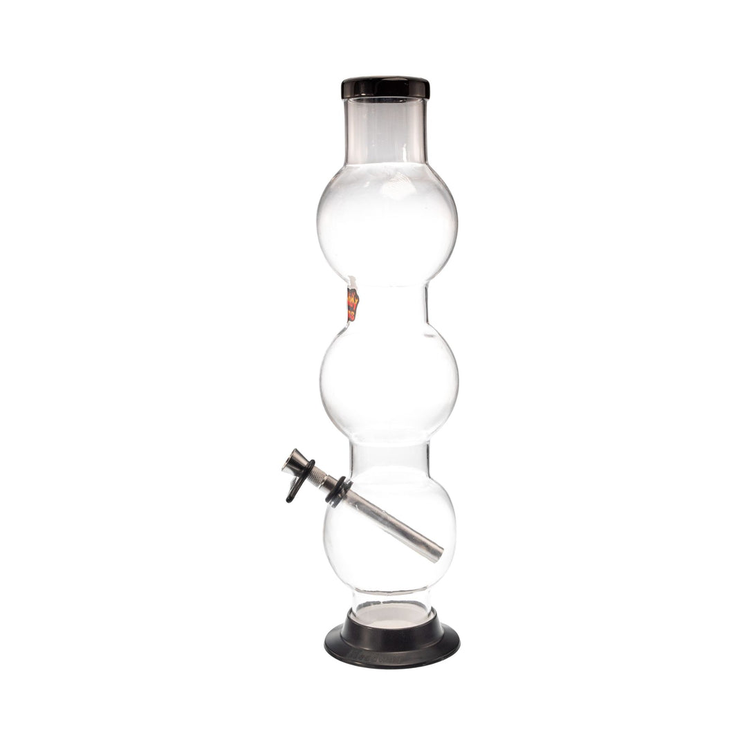 "Left-side of a clear Headway Designs acrylic water pipe," - Up N Smoke.