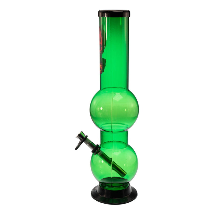 "Left-side of a Headway Designs Double Bubble Water Pipe in the color dark green," - Up N Smoke.