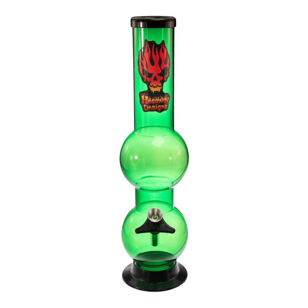 "Front of a dark green Headway Designs Double Bubble Water Pipe," - Up N Smoke.