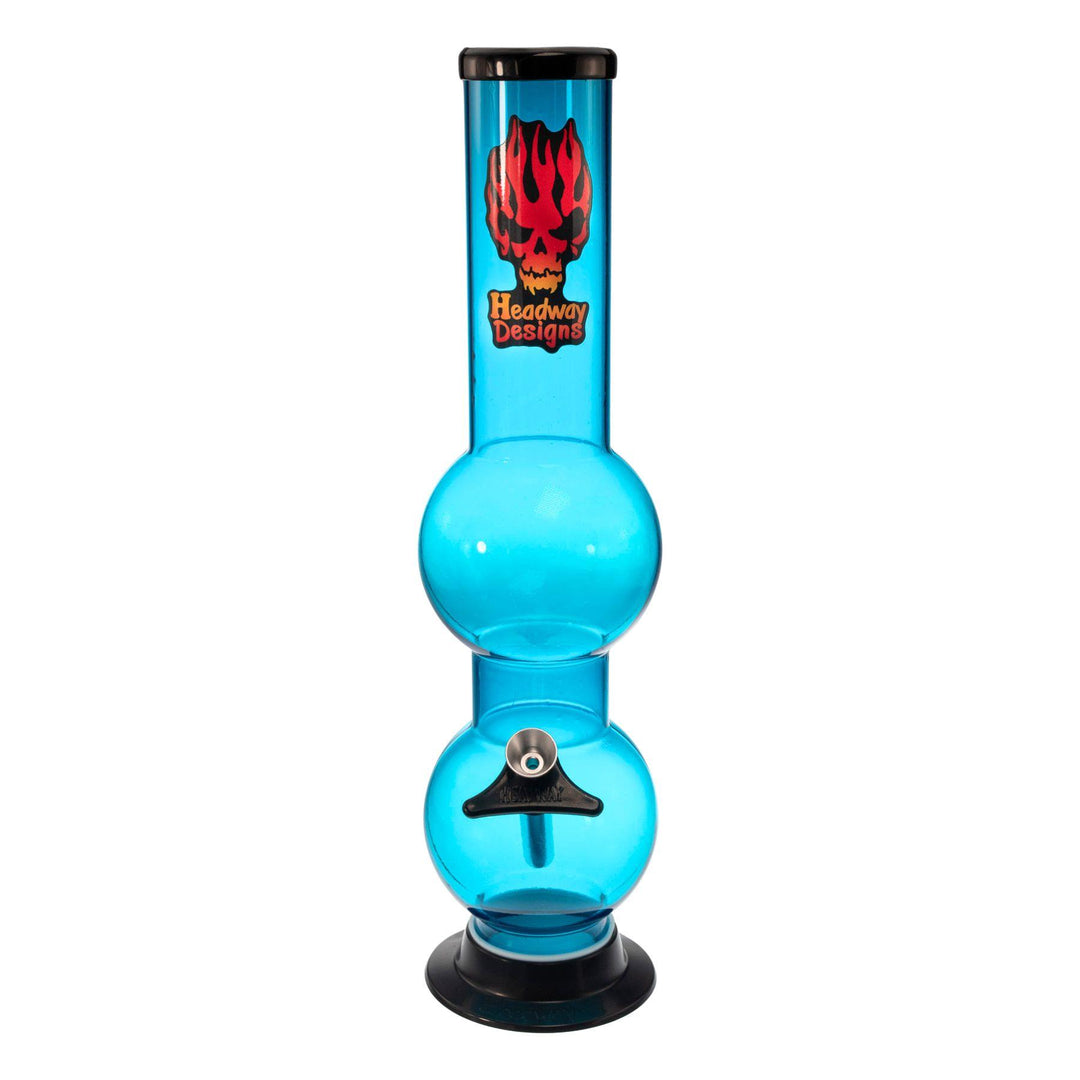 "A Headway Designs Double Bubble Water Pipe in the color light blue," - Up N Smoke.