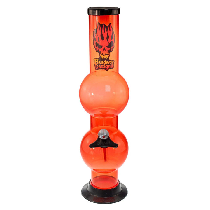 "An orange Double Bubble Headway Designs Water Pipe that is made out of acrylic," - Up N Smoke.