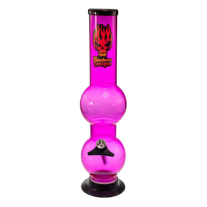 "A purple Headway Designs Acrylic Water Pipe that comes with a titanium herb slide and bowl," - Up N Smoke.