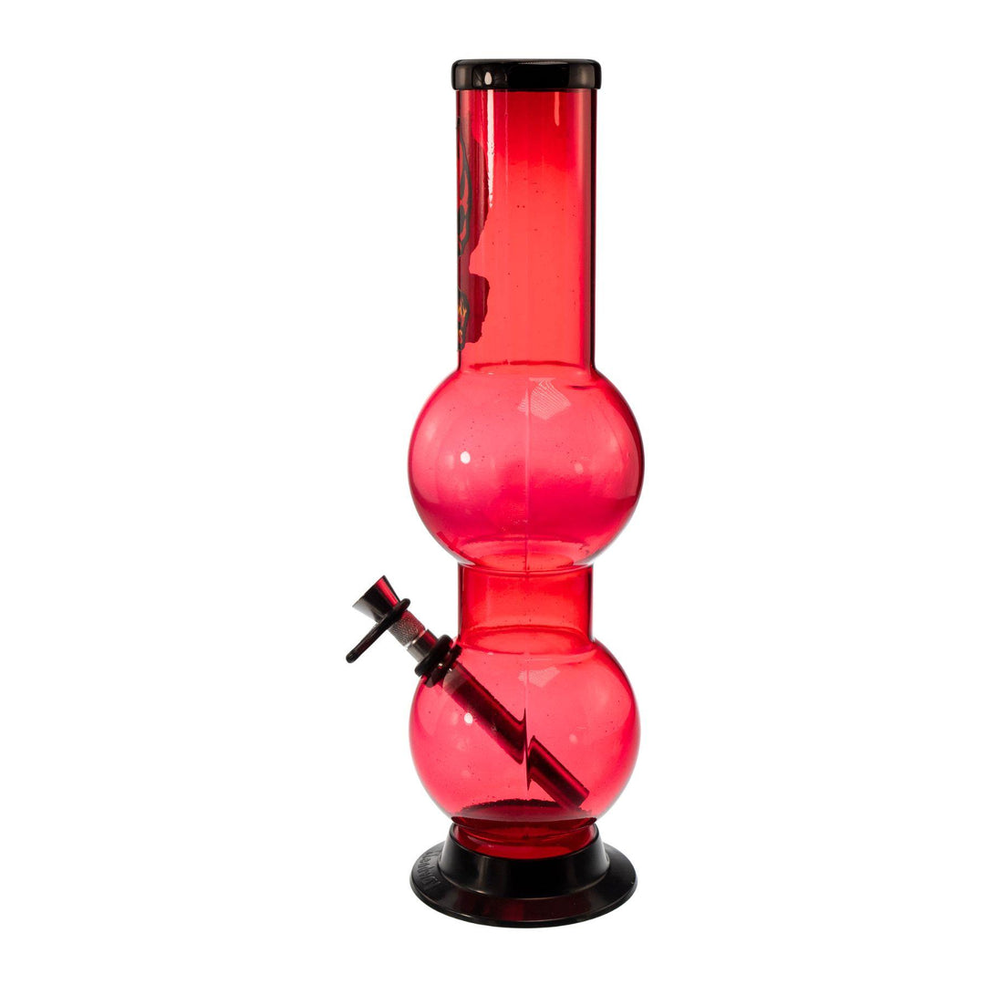 "Left-side of a red Headway Designs Double Bubble Water Pipe," - Up N Smoke.