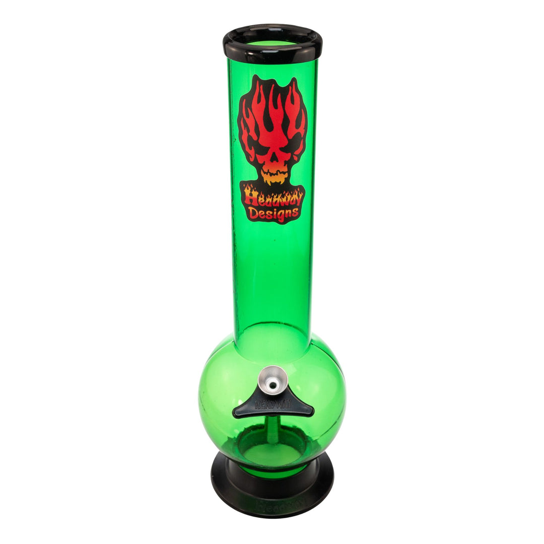 "Dark green 12'' Headway Designs Bubble water pipe on a white background," - Up N Smoke.