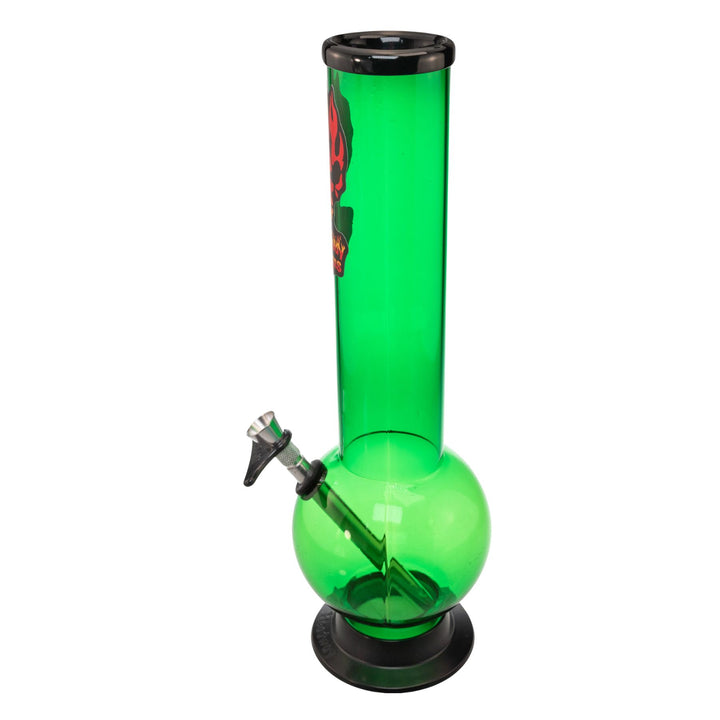 "Left-side of a dark green Headway Designs water pipe on a white background," - Up N Smoke.