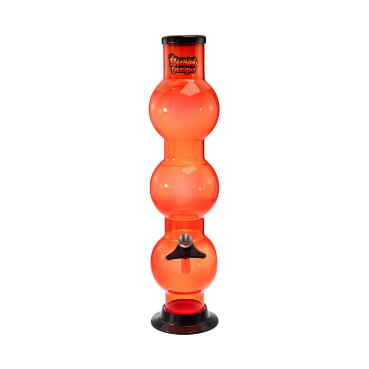 "An orange Headway Designs Triple Bubble acrylic water pipe," - Up N Smoke.