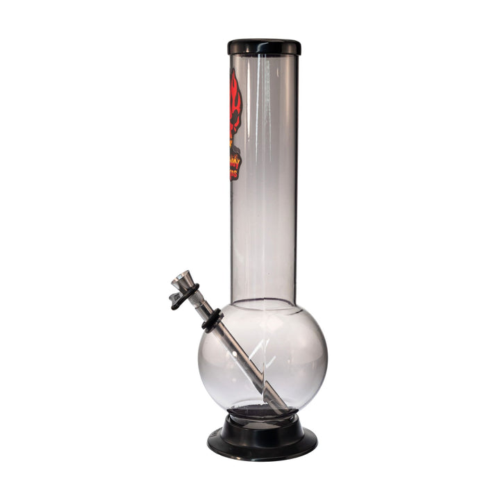 "Left-side of a Headway Designs Black Water Pipe that stands at 12'' and features a metal herb slide and downstem," - Up N Smoke.