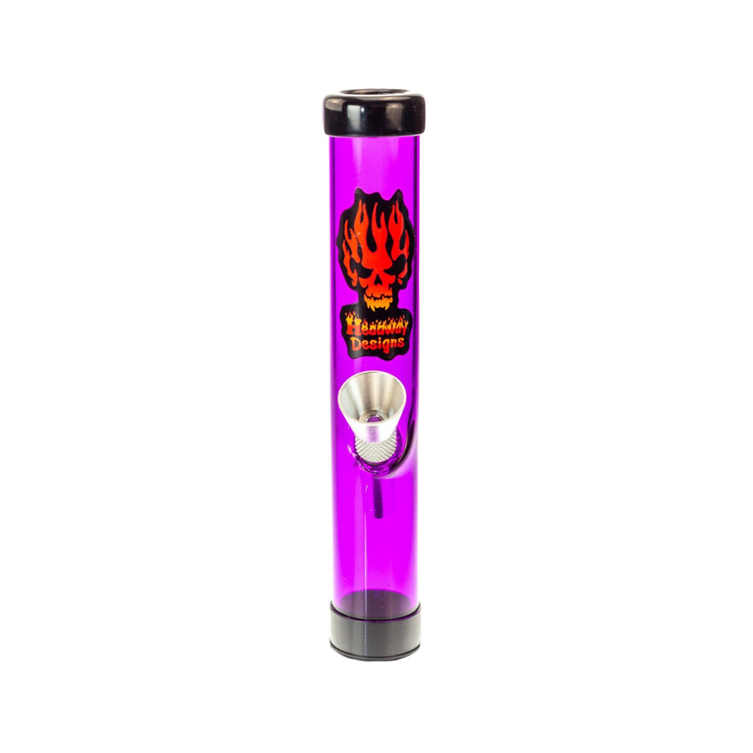 "Purple acrylic water pipe from Headway Designs." - Up N Smoke.