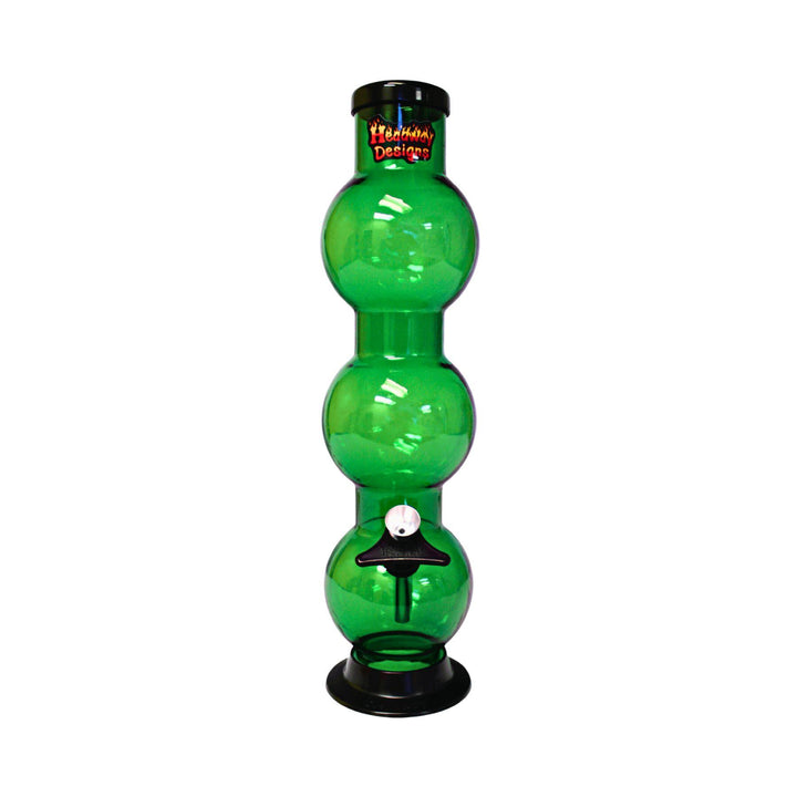 Dark Green Headway Acrylic Triple Bubbler  Water Pipe