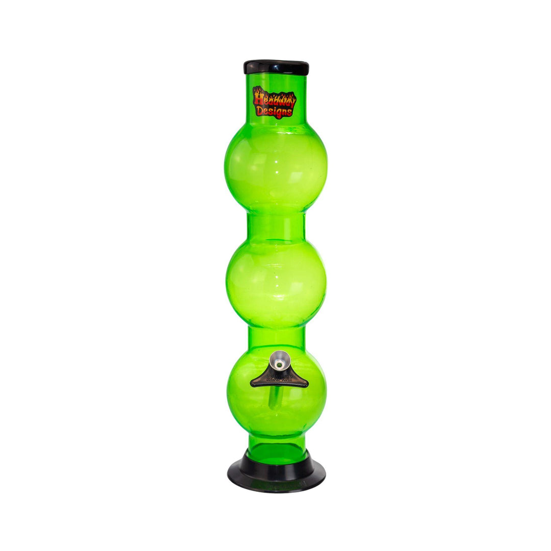 Lime Green Headway Acrylic Triple Bubbler Water Pipe