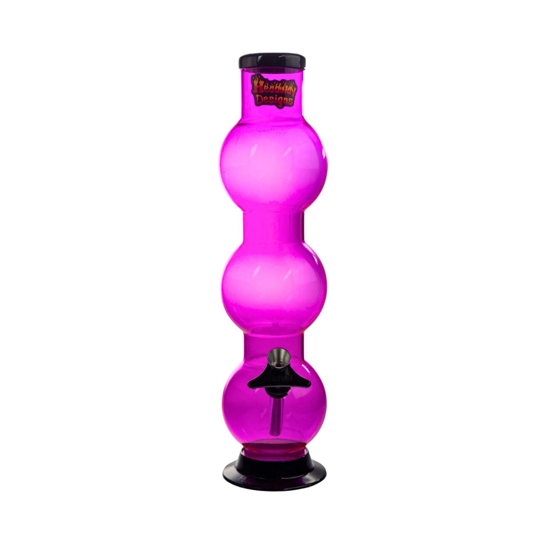 Pink Headway Acrylic Triple Bubbler  Water Pipe