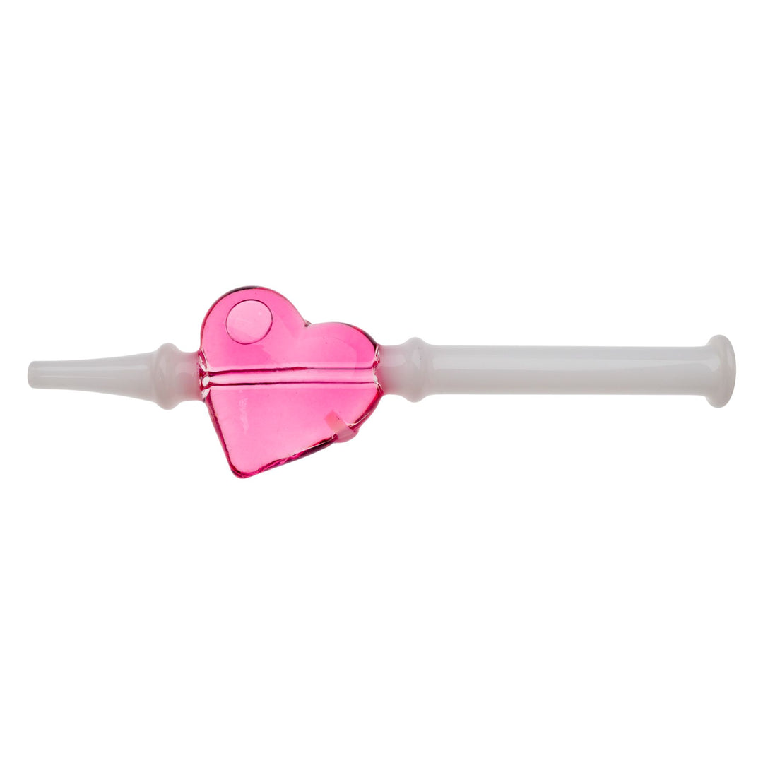 "Pink and white Heart Glycerin Nectar Collector," - Up N Smoke.