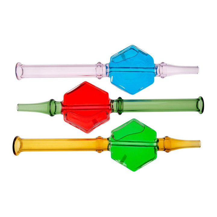 "Group of three Hexagon Glycerin Nectar Collectors on a white background," - Up N Smoke.