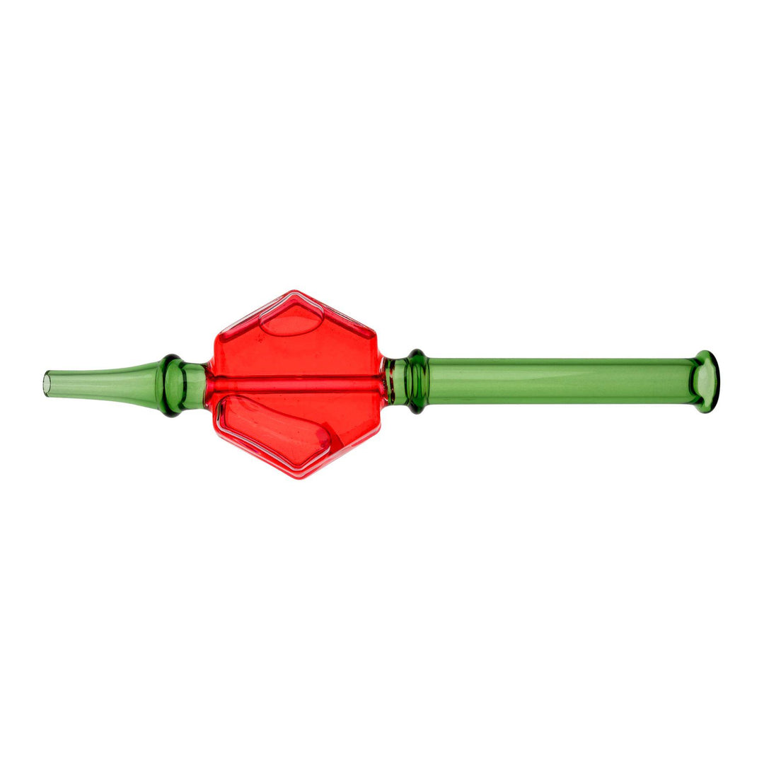 "Red and green Hexagon Glycerin Nectar Collector on a white background," - Up N Smoke.