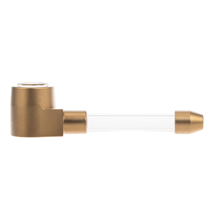 Hipster Aluminum Hand Pipe on a white background side angle - Up N Smoke