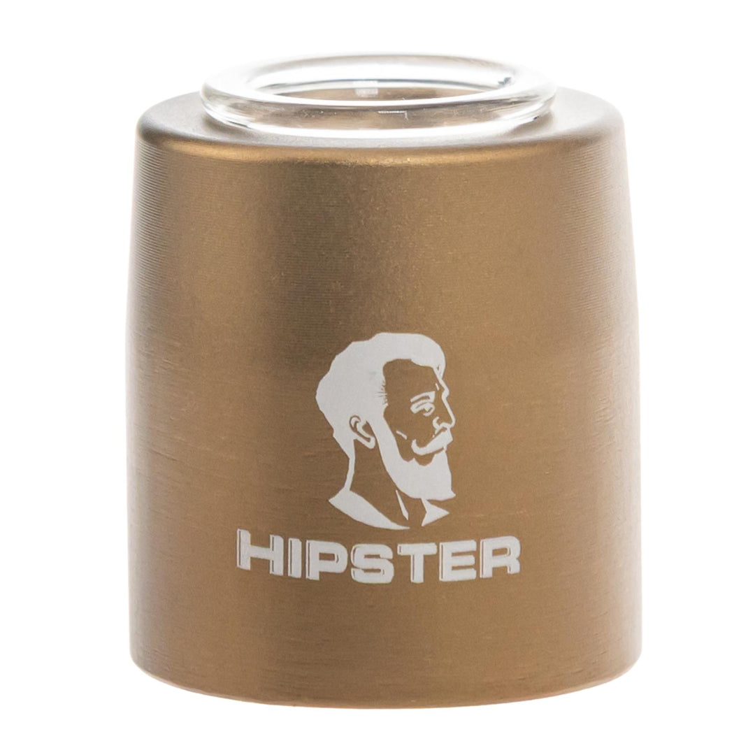 Hipster Aluminum Hand Pipe on a white background showcasing logo - Up N Smoke