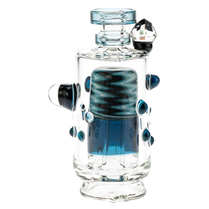 Hubbard Puffco Peak Top blue color left angle on a white background - Up N Smoke