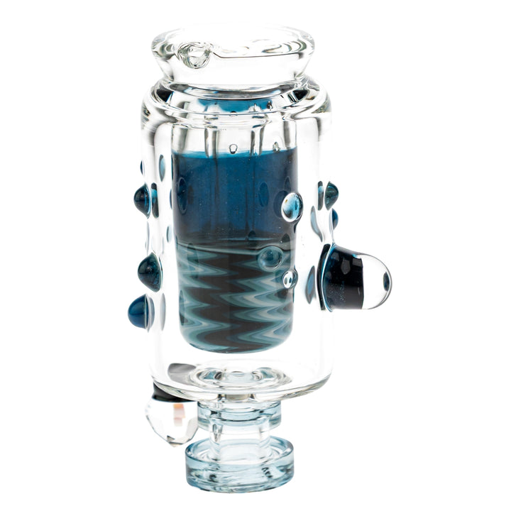 Hubbard Puffco Peak Top blue color upside down angle on a white background - Up N Smoke
