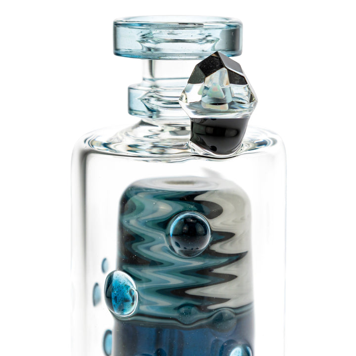 Hubbard Puffco Peak Top blue color close up angle on a white background - Up N Smoke