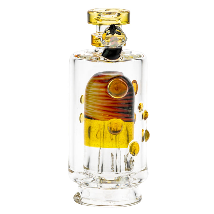 Hubbard Puffco Peak Top yellow color back angle on a white background - Up N Smoke
