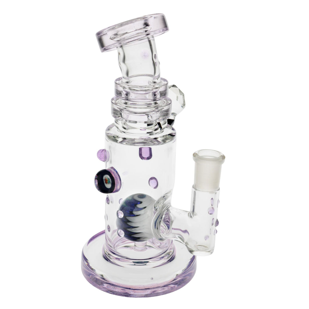 "Side angle of a purple Hubbard Rig on a white background," - Up N Smoke.