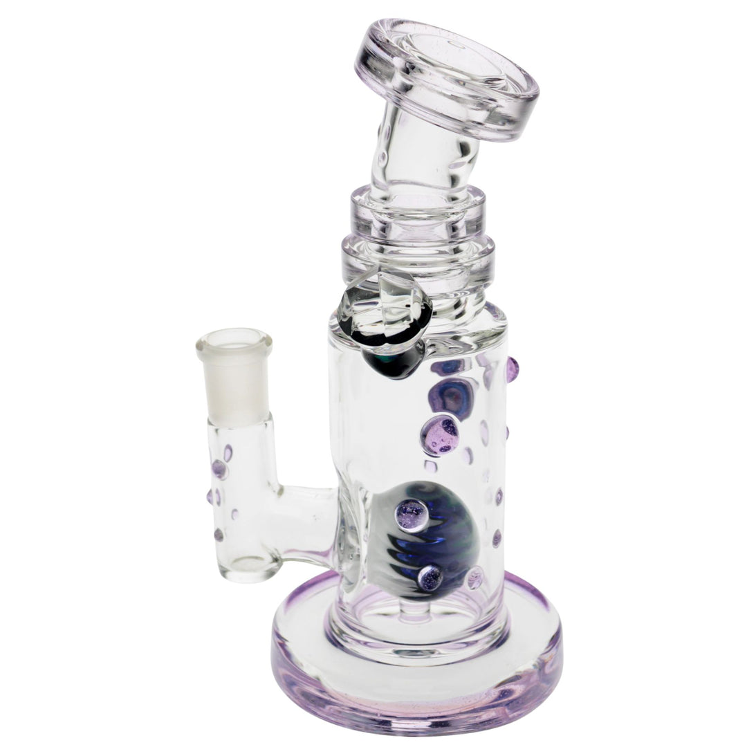 "Left side of a purple Hubbard Rig on a white background," - Up N Smoke.