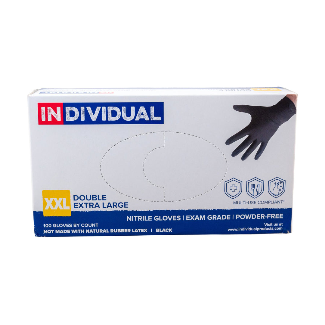"Box of Individual XXL Nitrile Gloves on a white background," - Up N Smoke.