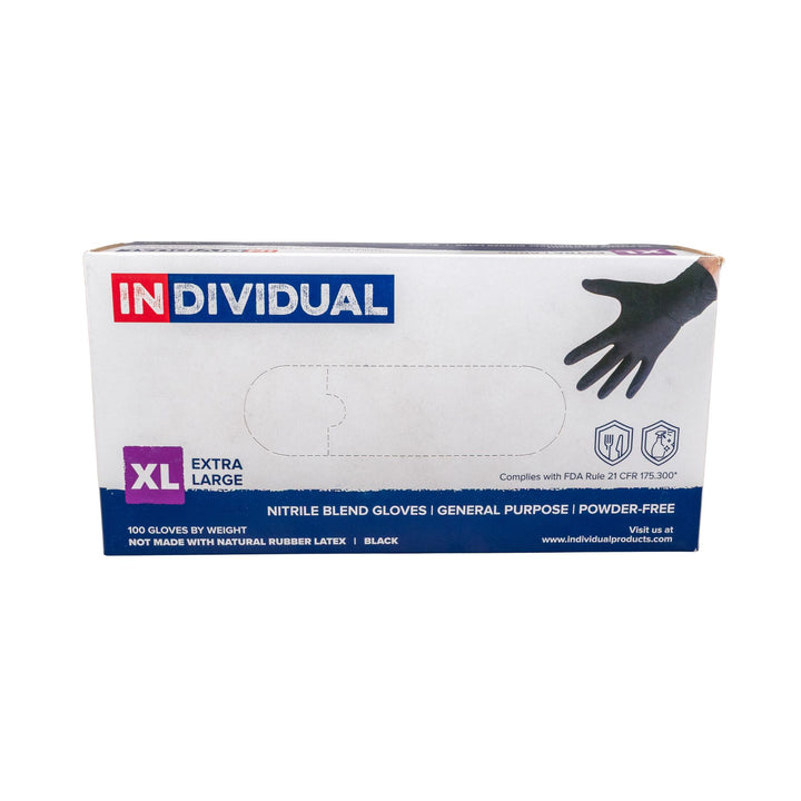 "Front of a box of extra large nitrile disposable gloves," - Up N Smoke.